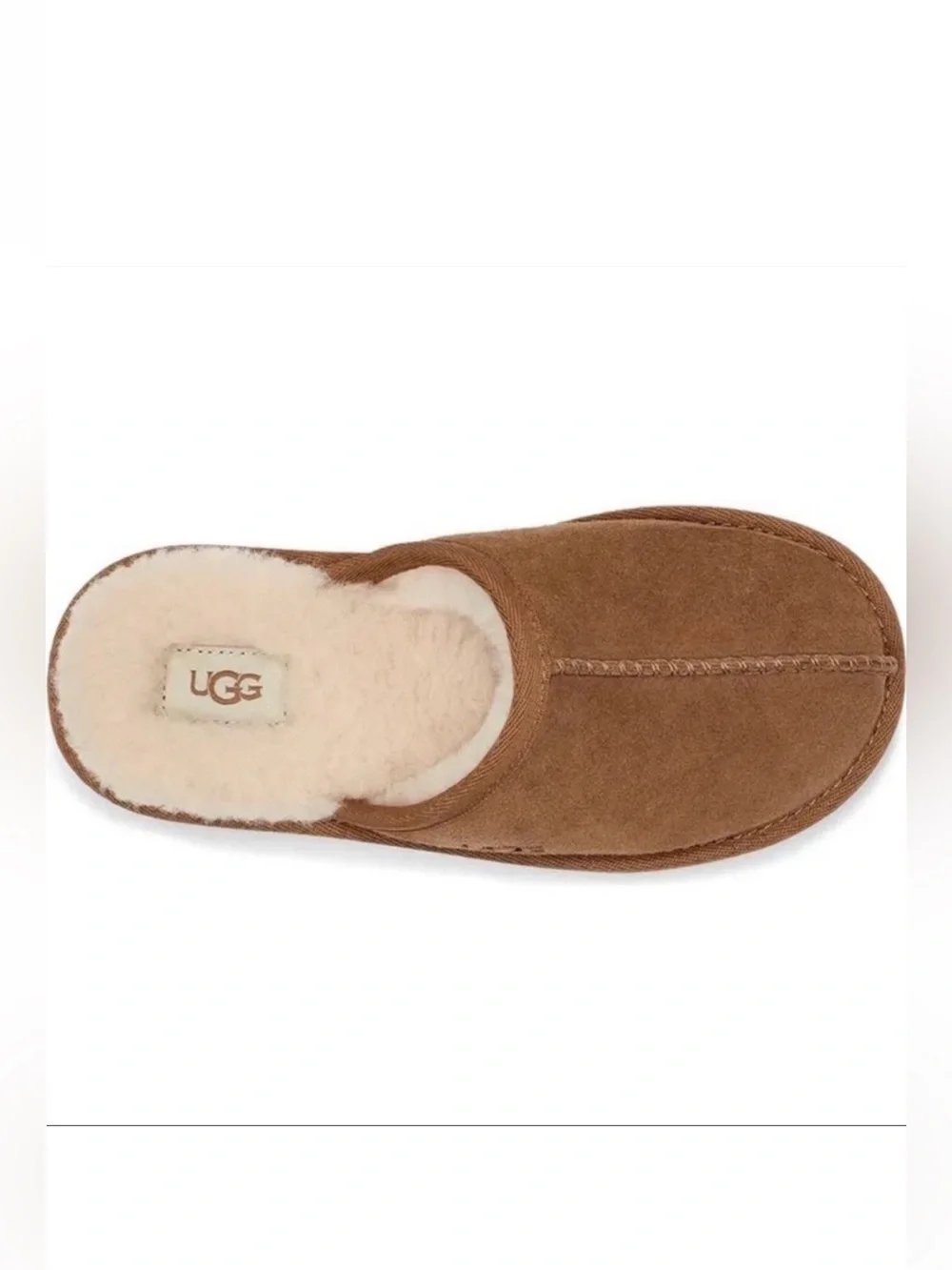 UGG Keegan Chestnut Suede Slide Slippers Kids 1M Shearling Lined Indoor Outdoor